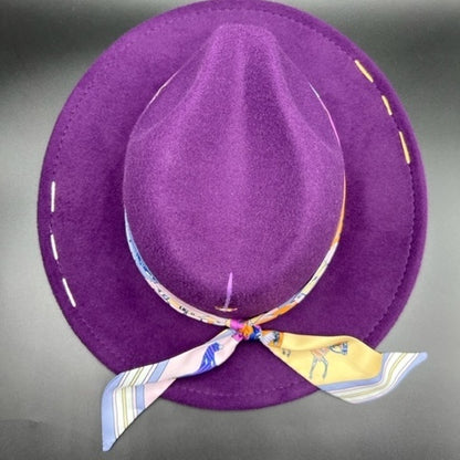 Purple fedora with angel detail