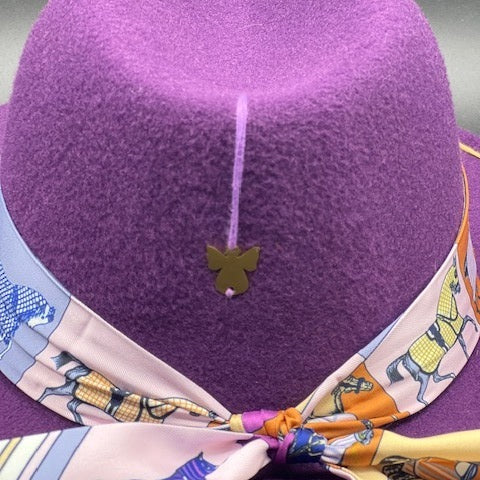 Purple fedora with angel detail