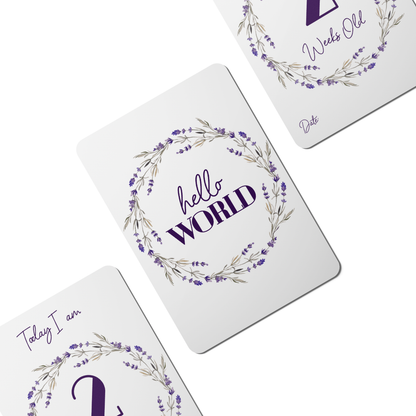 Purple Lavender Baby Milestone Cards - Set of 25