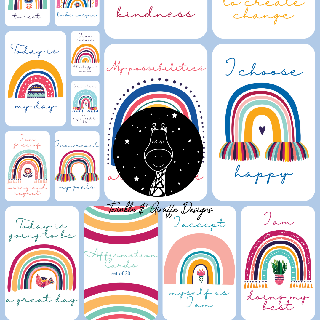 Rainbow Affirmation Cards - Set of 20