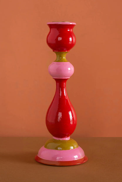 Pre-order: Hand Painted Wooden Carved Candlestick