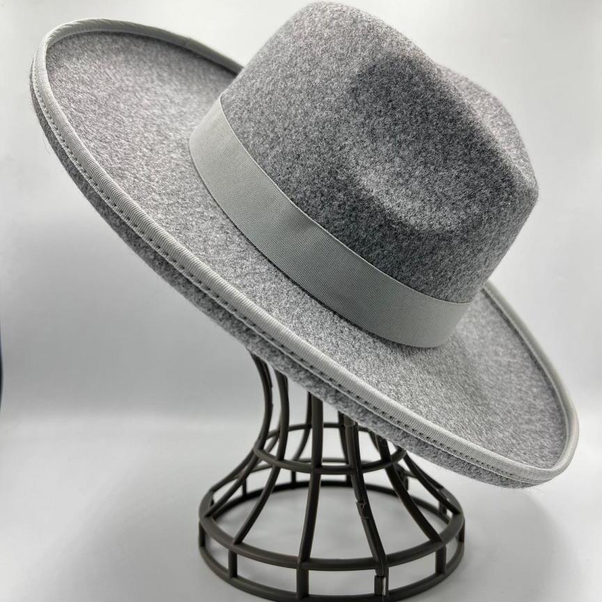 Revolve brim grey fedora