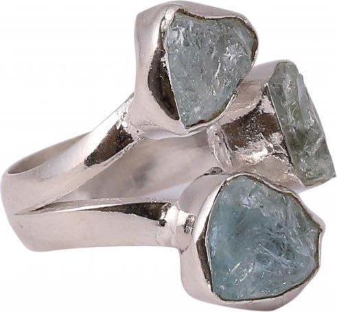 Rough Fluorite Cluster Ring Sterling Silver