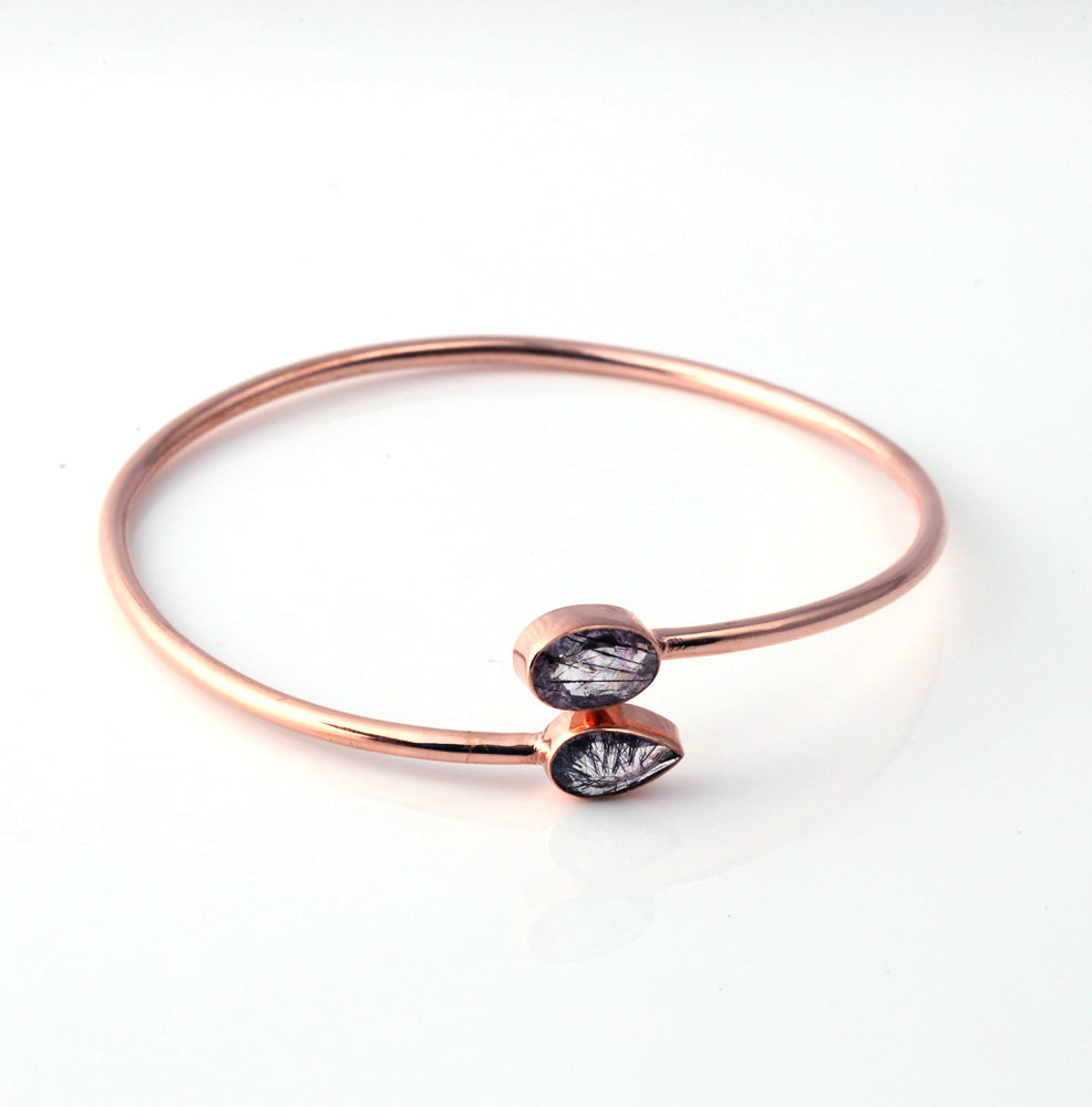 Rutile Quartz Bangle Sterling Silver