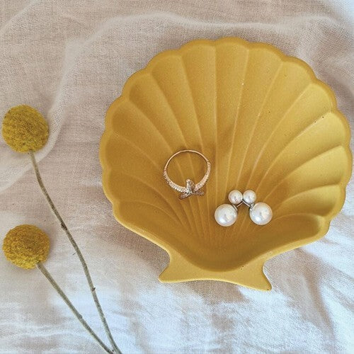 Shell design decorative Dish ( yellow ) for your home decor