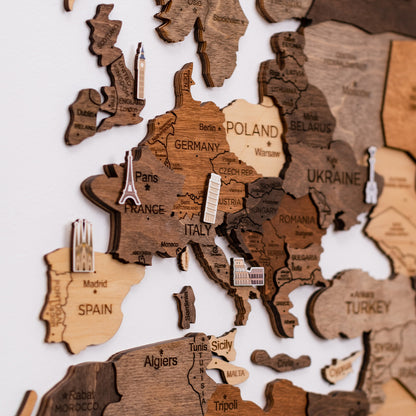 Enjoy The Wood Sightseeings Pins - Perfect Map Markers for Tracking Travels - Ideal for Decorating Wooden World Maps