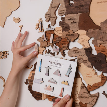 Enjoy The Wood Sightseeings Pins - Perfect Map Markers for Tracking Travels - Ideal for Decorating Wooden World Maps