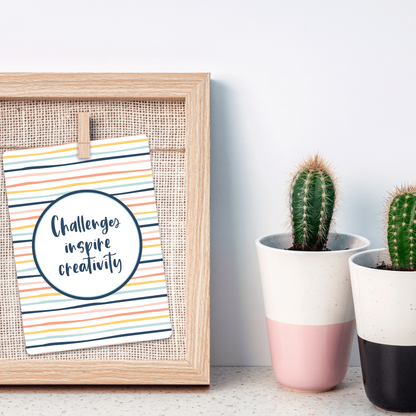 Striped Affirmation Cards - Set of 20