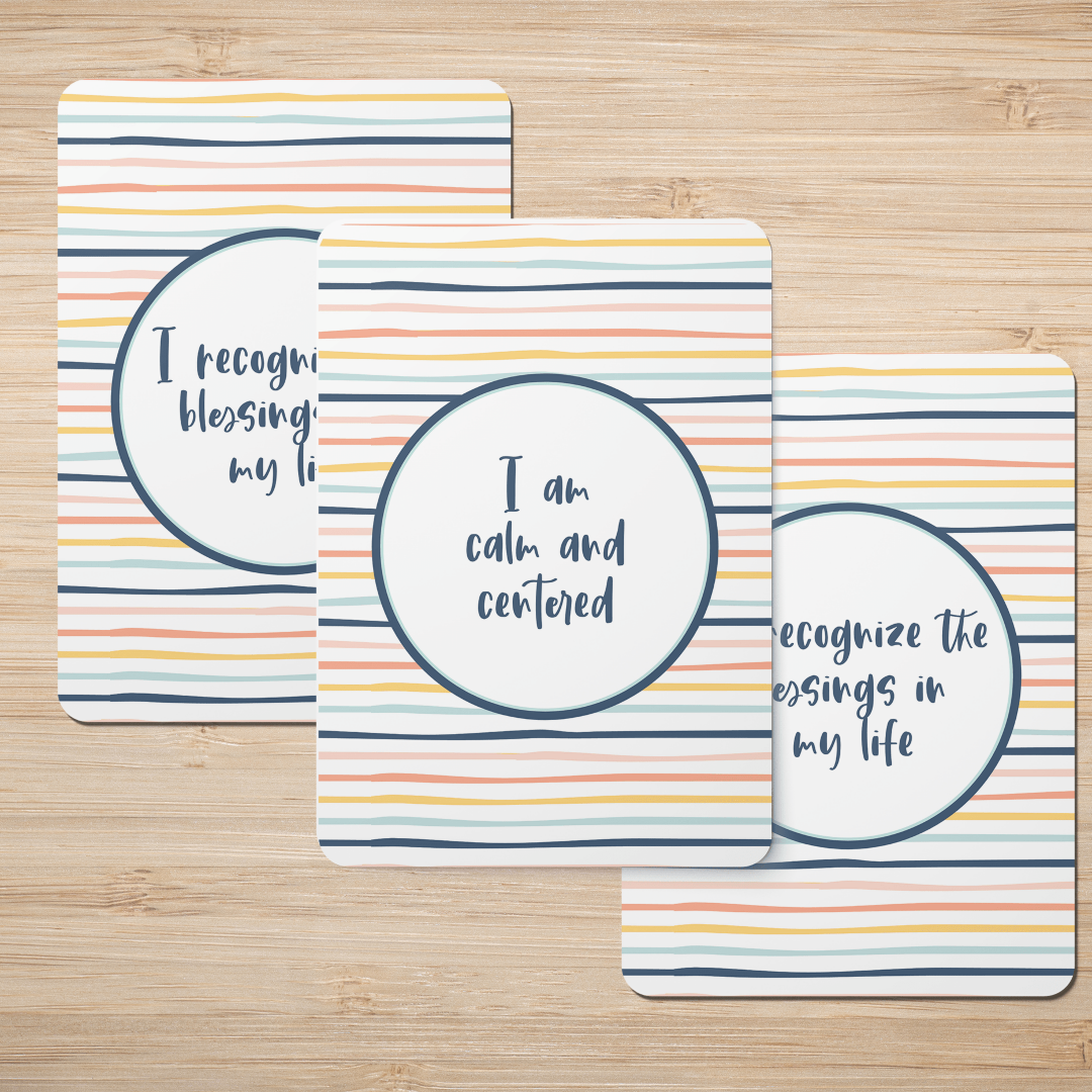 Striped Affirmation Cards - Set of 20