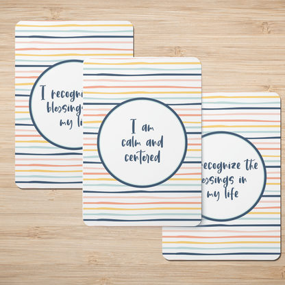 Striped Affirmation Cards - Set of 20