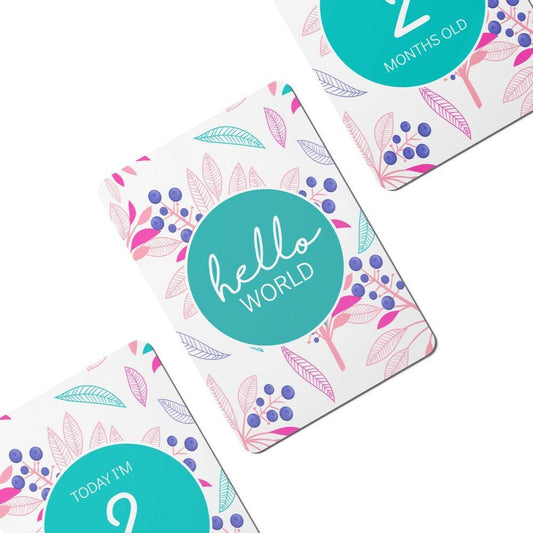 Summer Breeze Baby Milestone Cards - Set of 25