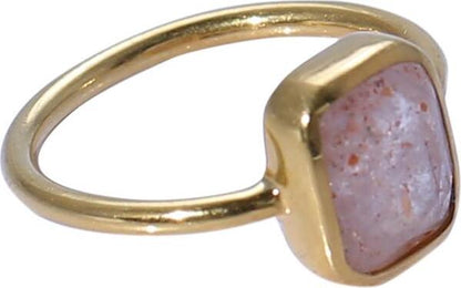 Sunstone Bezel Set Ring Sterling Silver