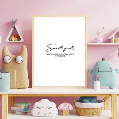 Sweet Girl Poster Print (A3 , White Frame)