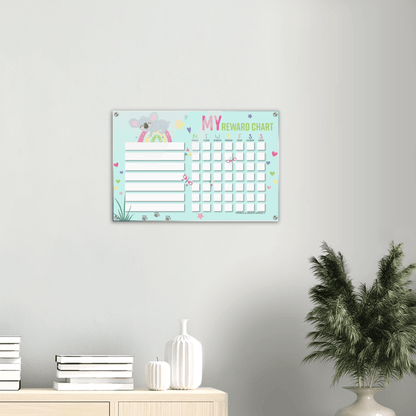 Sweet Koala Acrylic Reward Chart, Personalized Chore Chart, Acrylic Chore Chart, Kids Responsibility Chat, Dry Erase Chore Chart