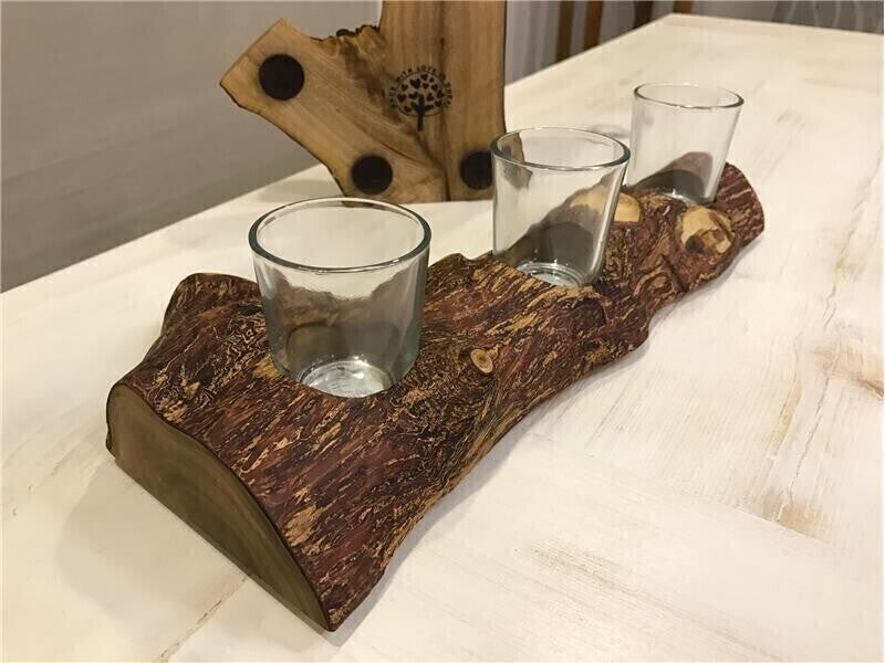 The Log. Wooden Centre Piece - Tea light candle holder Antique Colour