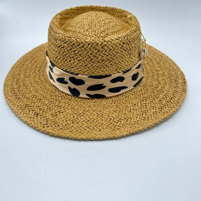 Tiger print paper straw hat