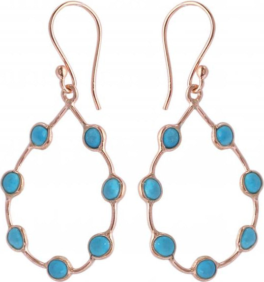 Turquoise Hoops Sterling Silver