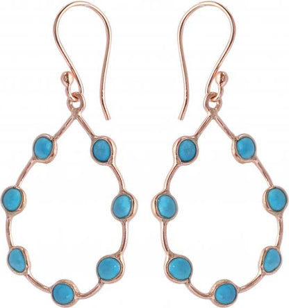 Turquoise Hoops Sterling Silver