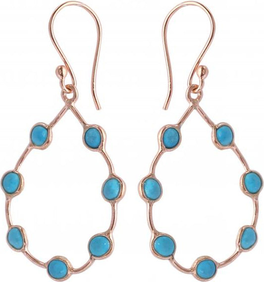 Turquoise Hoops Sterling Silver