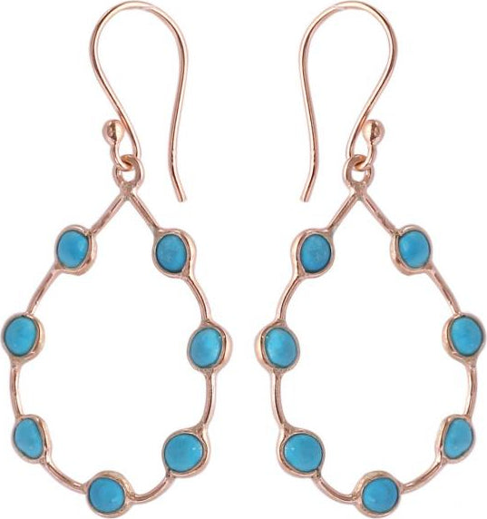 Turquoise Hoops Sterling Silver