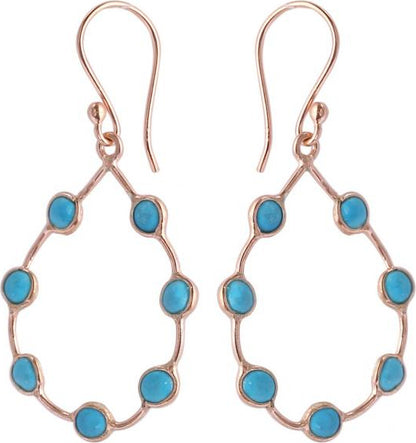 Turquoise Hoops Sterling Silver