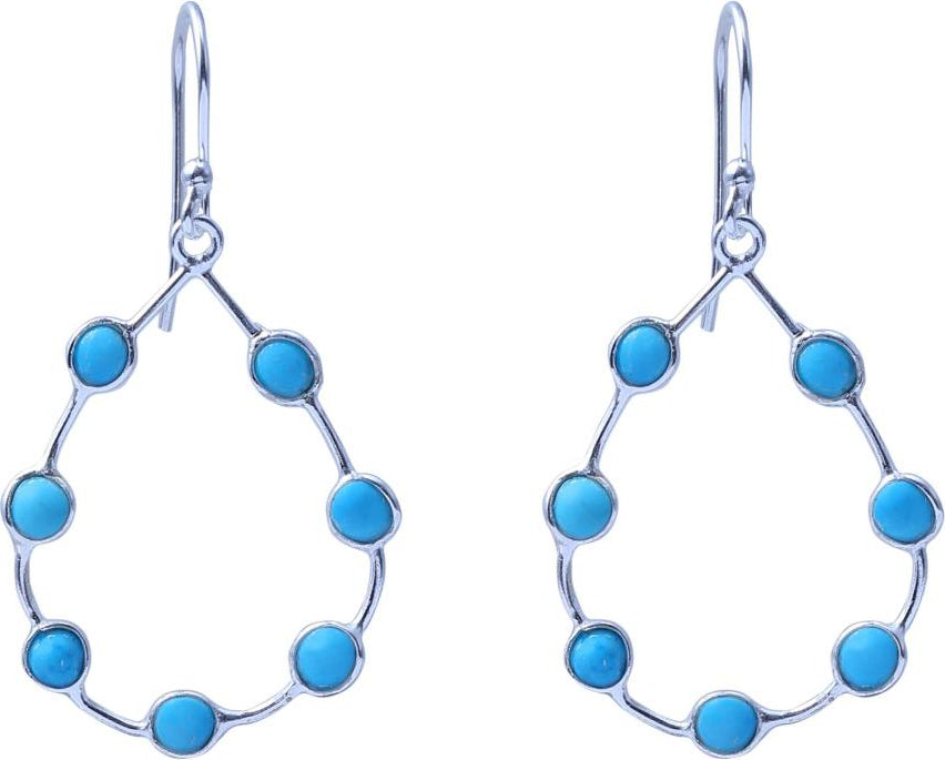 Turquoise Hoops Sterling Silver