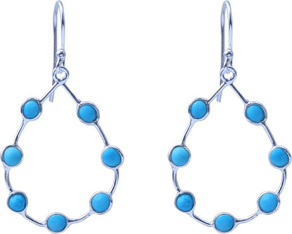 Turquoise Hoops Sterling Silver