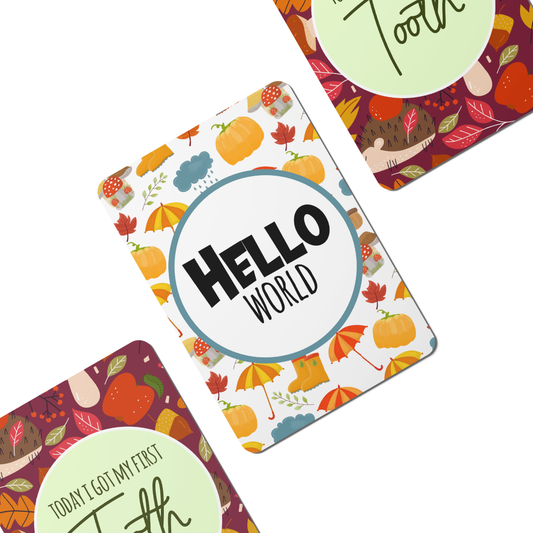 Twinkle Autumn Baby Milestone Cards - Set of 25