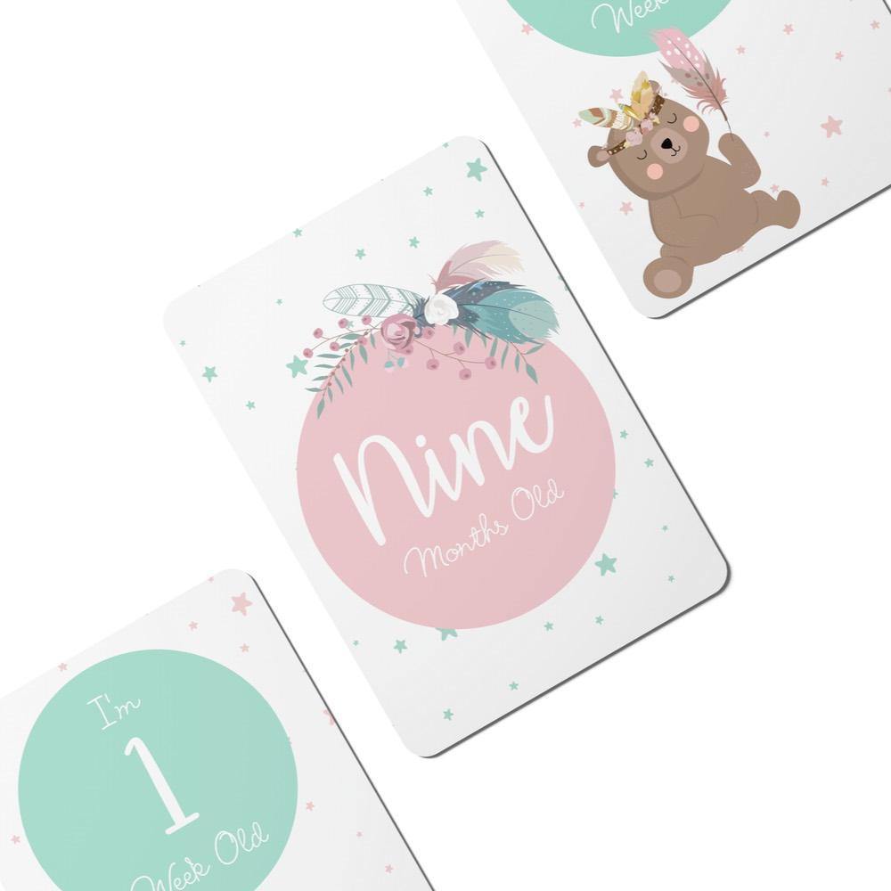 Twinkle Bear Baby Milestone Cards - Set of 25