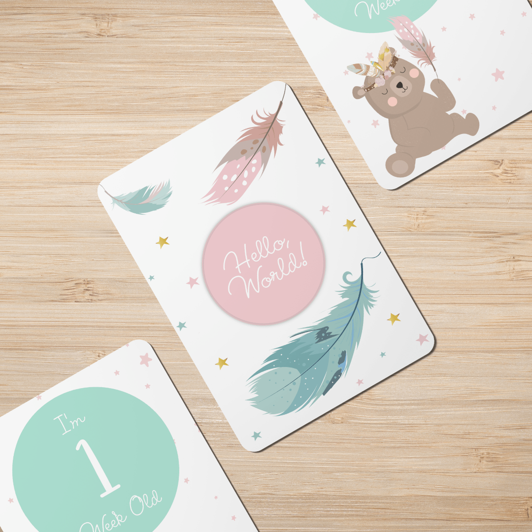 Twinkle Bear Baby Milestone Cards - Set of 25