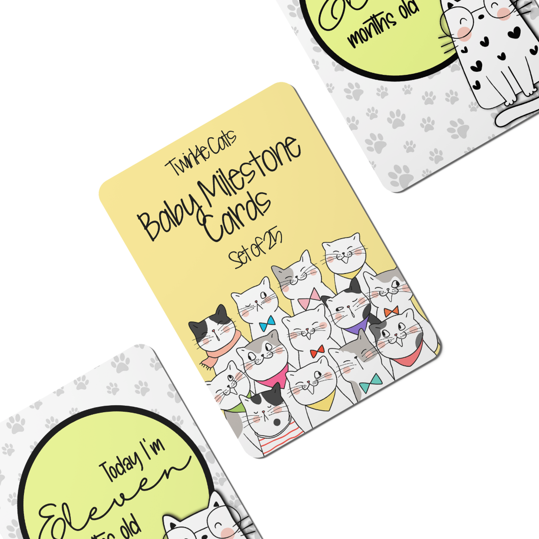 Twinkle Cats Baby Milestone Cards - Set of 25