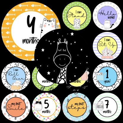 Twinkle Cats Milestone Stickers