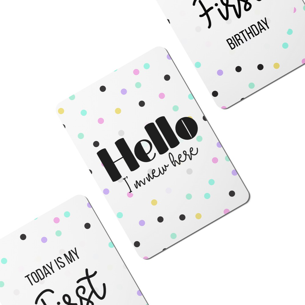 Twinkle Dots Baby Milestone Cards - Set of 25