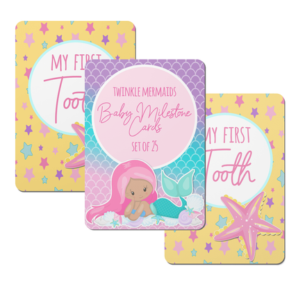 Twinkle Mermaids Baby Milestone Cards - Set of 25