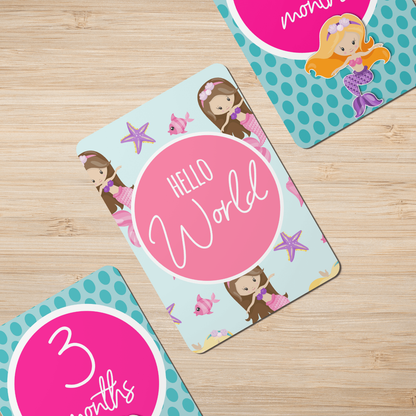 Twinkle Mermaids Baby Milestone Cards - Set of 25