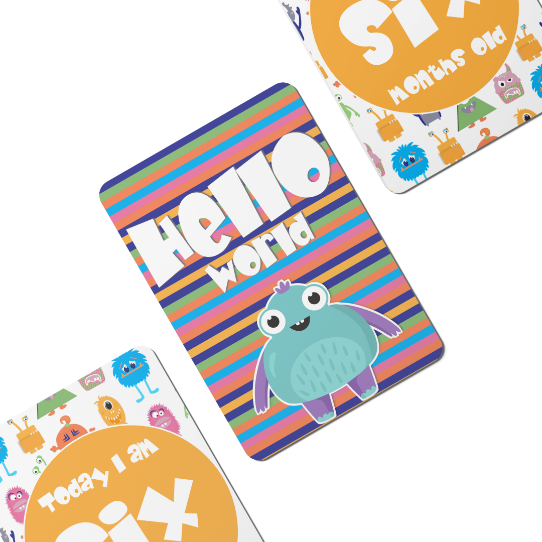 Twinkle Monsters Baby Milestone Cards - Set of 25