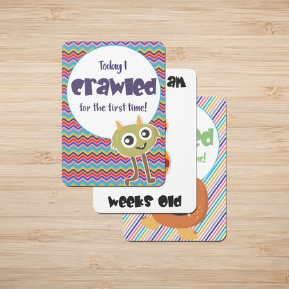 Twinkle Monsters Baby Milestone Cards - Set of 25