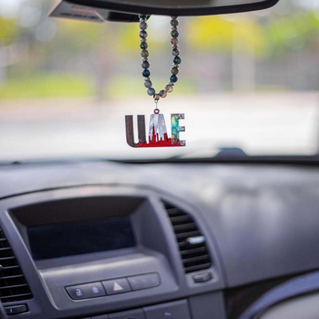 UAE car pendant, UAE flag, car accessory for gift, luxury mirror hanger