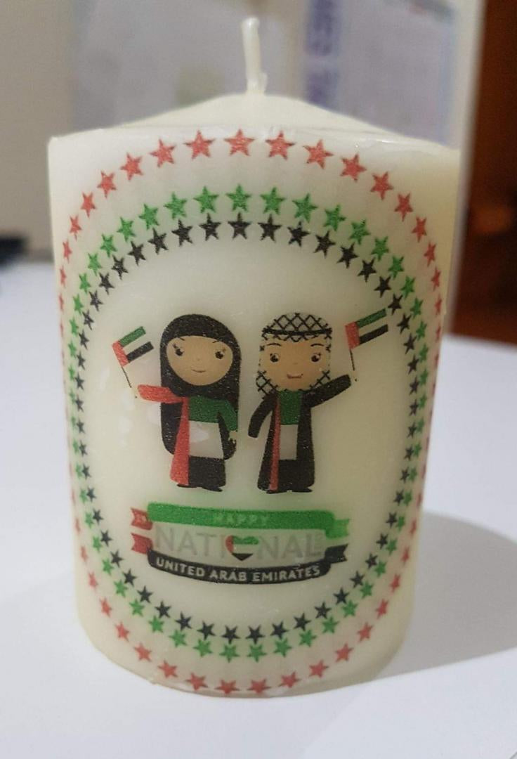 UAE National Day Candle ( personalized / merchandised gifts / corporate gifts / events / giveaways / hampers)