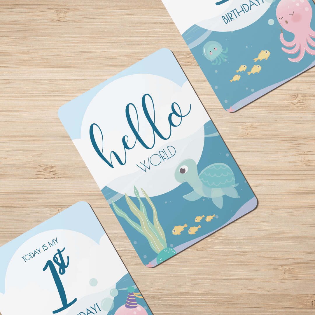 Under the Sea Baby Milestone Cards - Set of 25