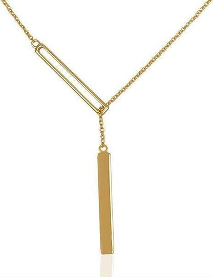 Vertical Bar Chain Pendant Sterling Silver