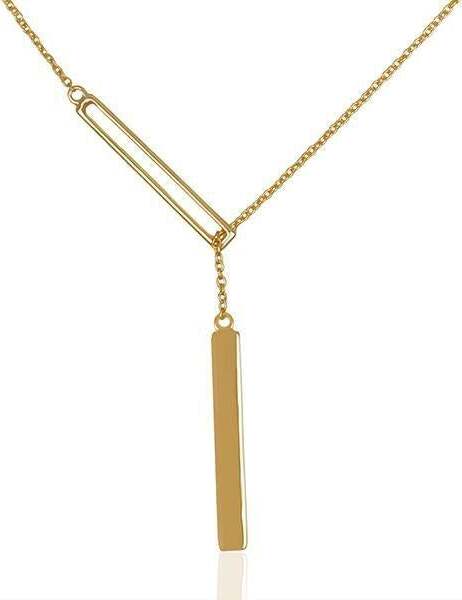 Vertical Bar Chain Pendant Sterling Silver