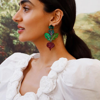 Beetroot Statement Earrings