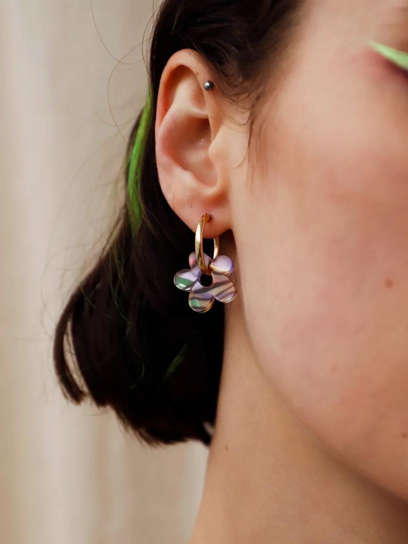 Nina II Hoops in Iridescent Ripple