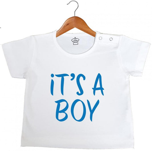 White T-shirt It's A Boy - Age 6-12 months