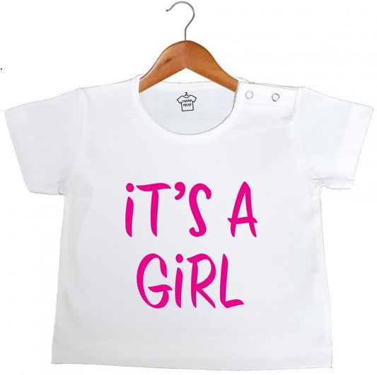 White T-shirt It's A Girl - Age 6-12 months