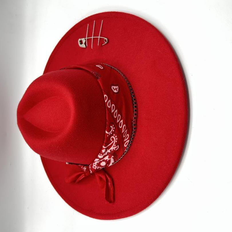 Wide brim red fedora