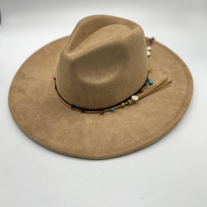 Wide brim suede fedora