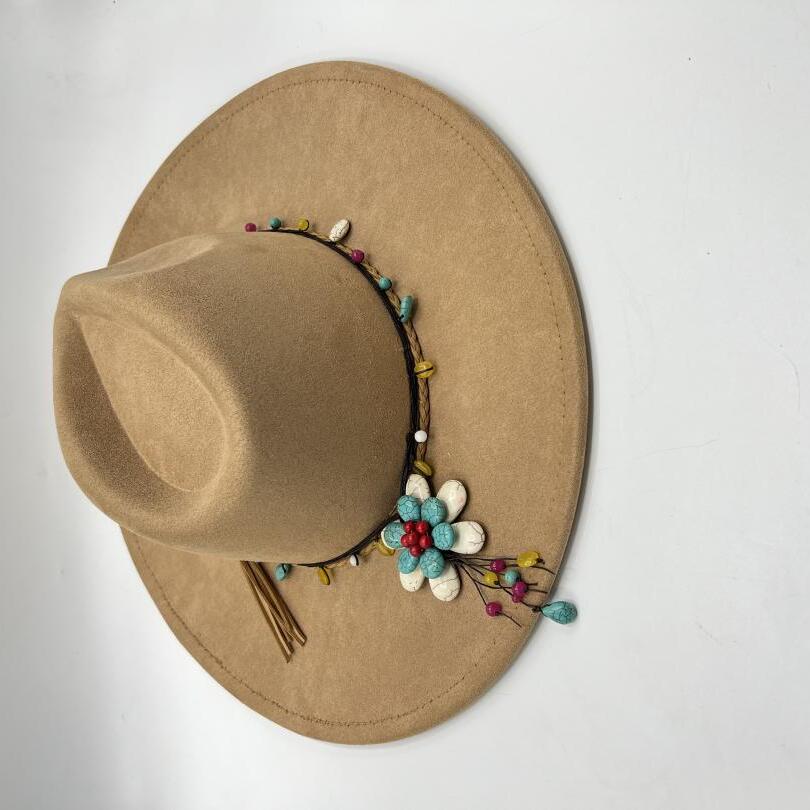 Wide brim suede fedora