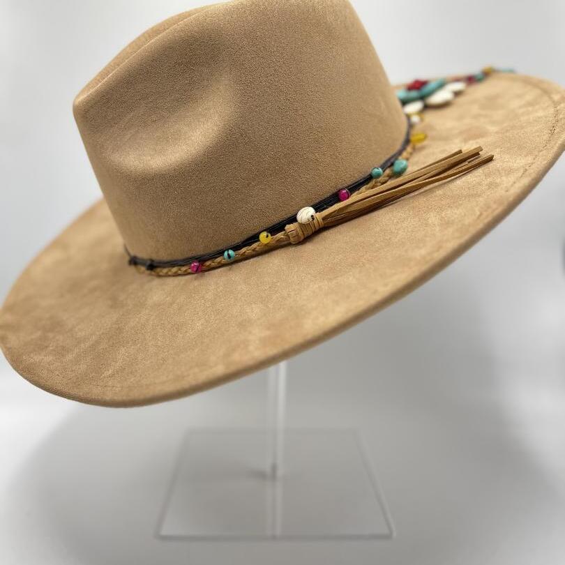 Wide brim suede fedora